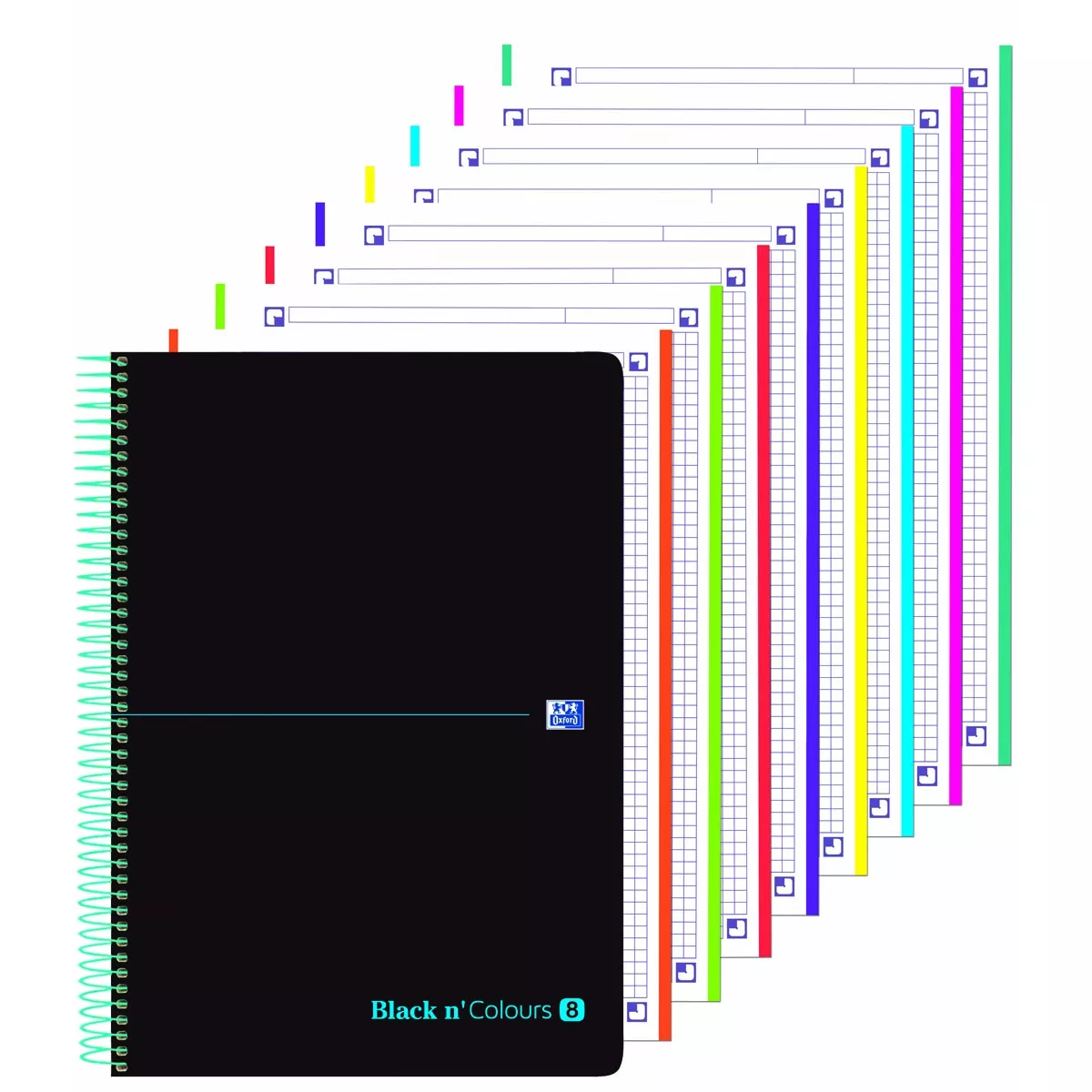 Oxford - Cuaderno Espiral Microperforado Black'N Colours A4 Multiasignatura Tapa Plástico Negro Y Turquesa En Oferta Oxford - Cuaderno Espiral Microperforado Black'N Colours A4 Multiasignatura Tapa Plástico Negro Y Turquesa Barato