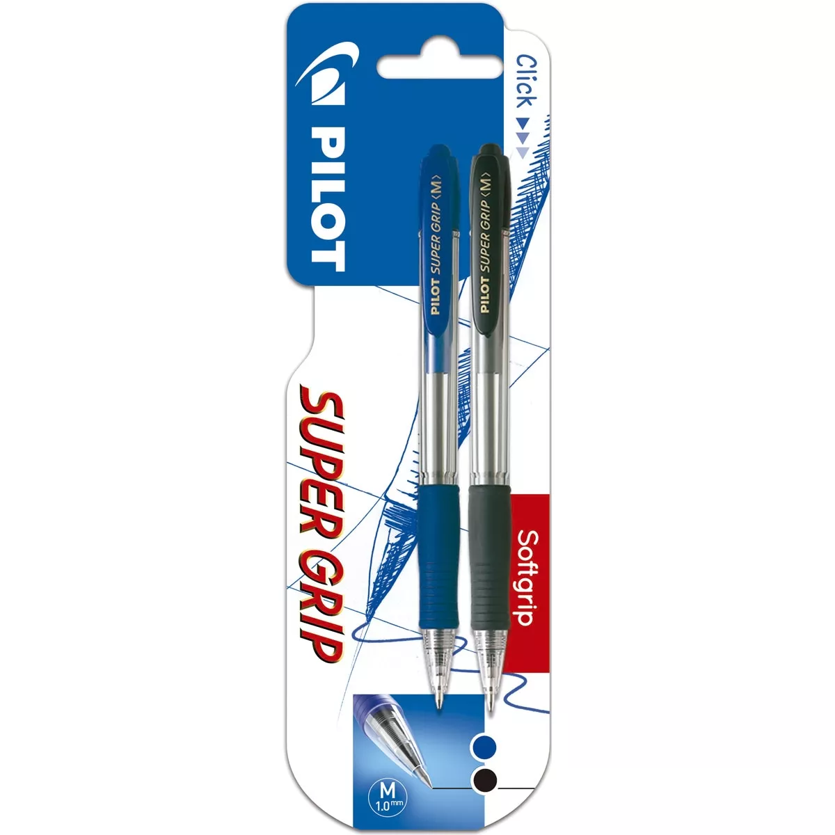 PILOT - Blister 2 Bolígrafos Retráctiles Super Grip Tinta Base Aceite barato