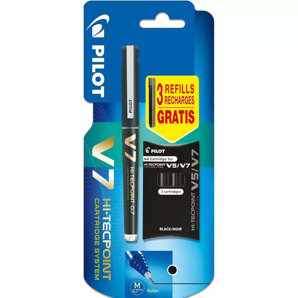Pilot - Blister V-7 Refillable + 3 Recambios Gratis Negro En Oferta Pilot - Blister V-7 Refillable + 3 Recambios Gratis Negro Barato