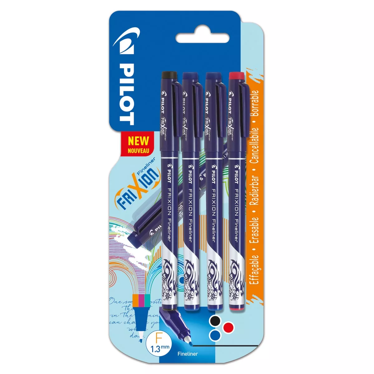 Pilot - Bolígrafo Borrable Punta De Fieltro Fineliner Negro, Azul Y Rojo En Oferta Pilot - Bolígrafo Borrable Punta De Fieltro Fineliner Negro