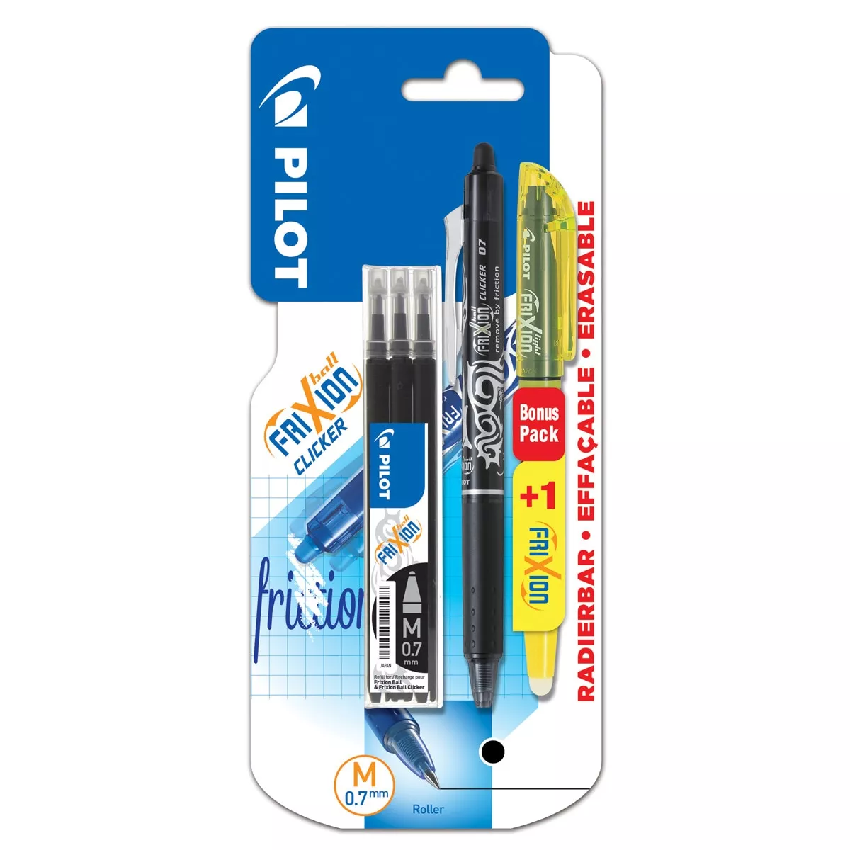 PILOT - Bolígrafo Con Recambios Y Fluorescente Frixion Clicker Negro barato