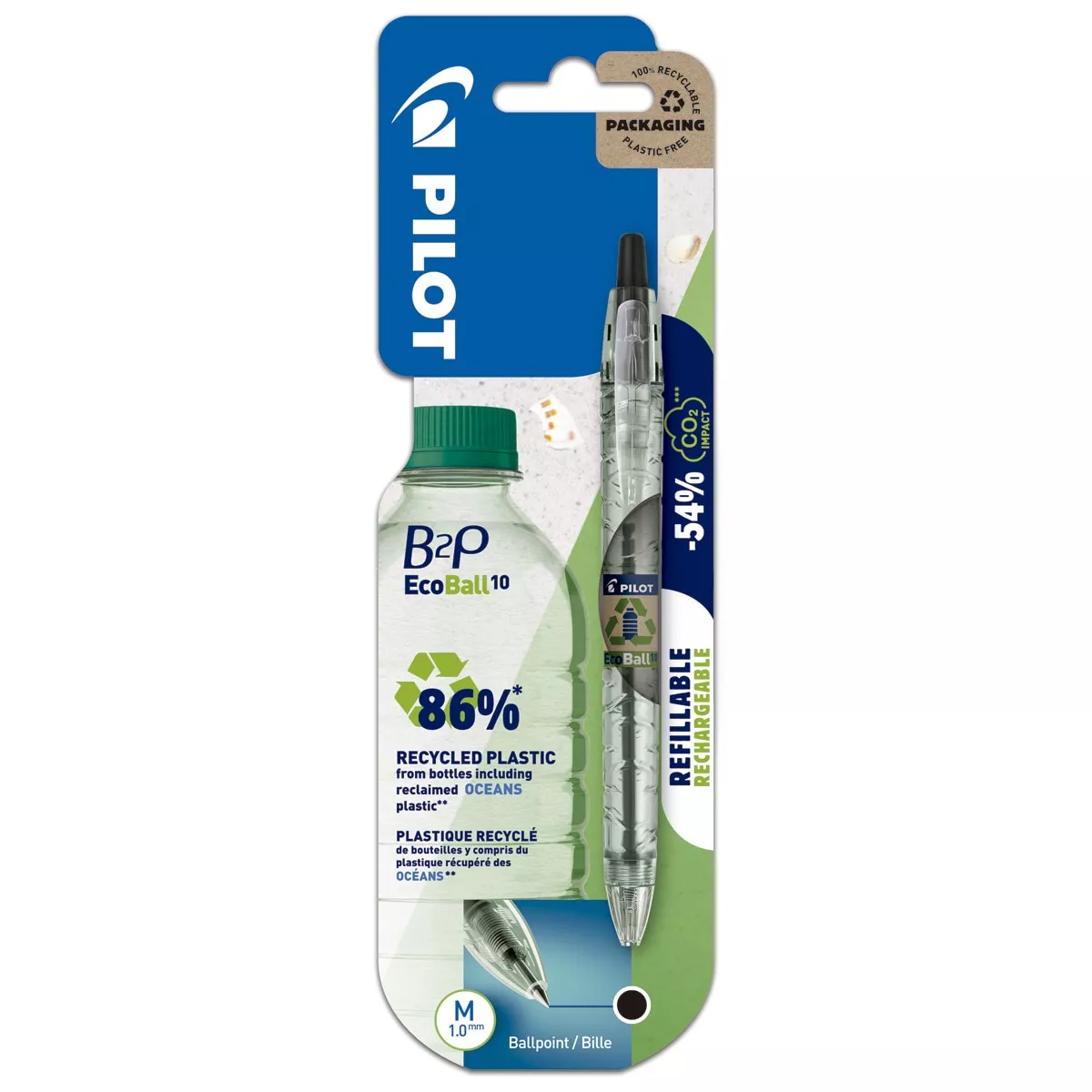 PILOT - Bolígrafo Recargable Ecológico Ecoball Negro barato