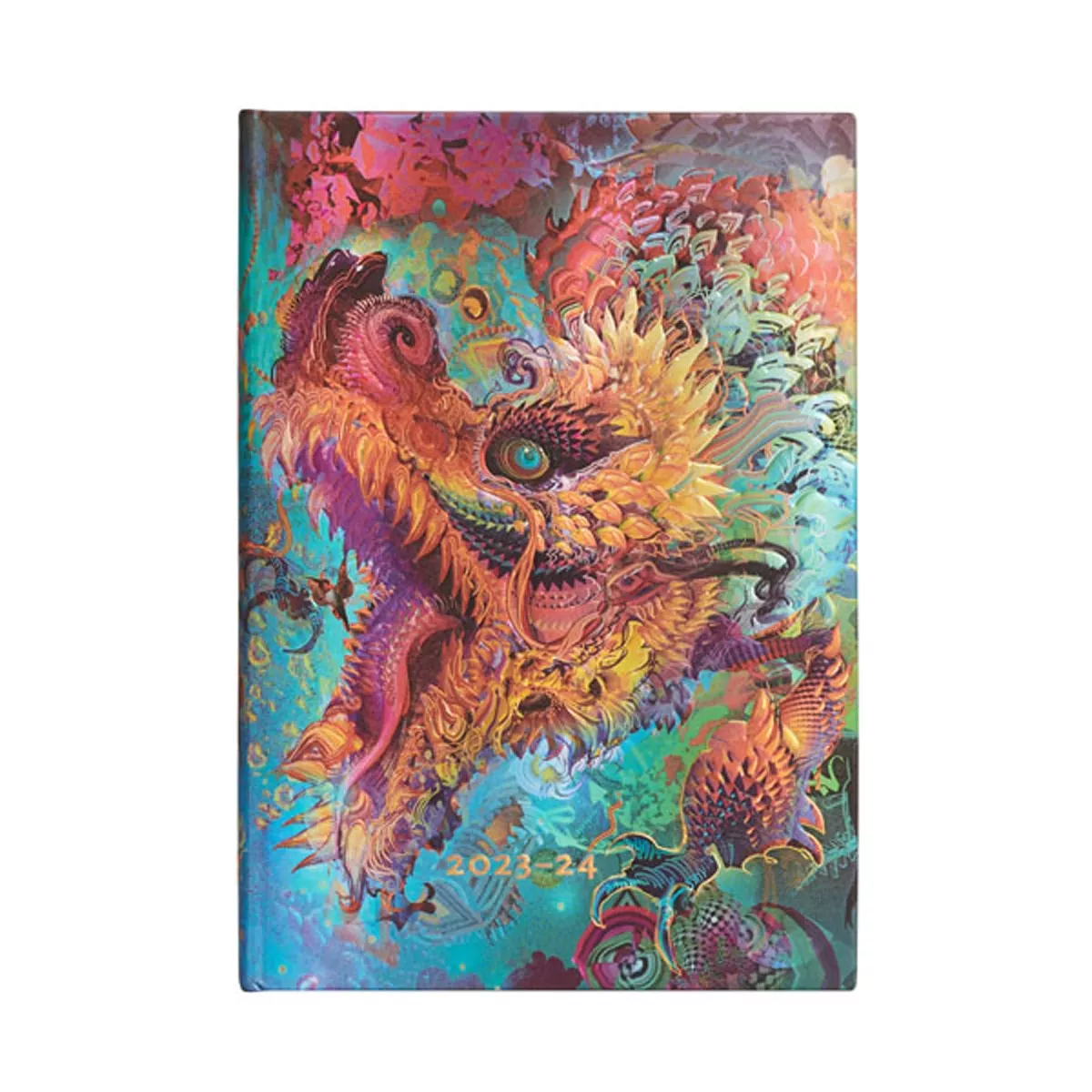 Paperblanks - Agenda 13 Meses (jul 23 - Jul 24) Dragón Cromático Midi(13 X 18cm) Horizontal Semana Vista Y Cierre Con Banda Elástica Multicolor Español barato