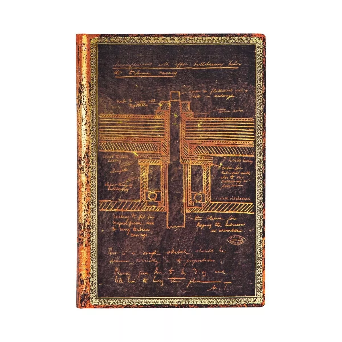 Paperblanks - Libreta Flexi Mini Liso Tesla-Bosquejo De Una Turbina Dorados Y Negros En Oferta Paperblanks - Libreta Flexi Mini Liso Tesla-Bosquejo De Una Turbina Dorados Y Negros Barato
