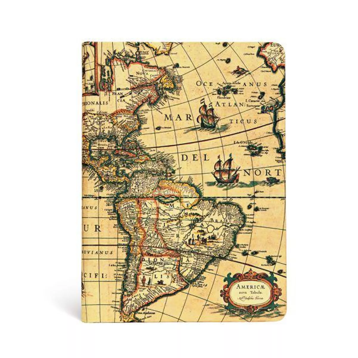Paperblanks - Libreta Hemisferio Occidental Midi Rayada Policromado Amarillo barato