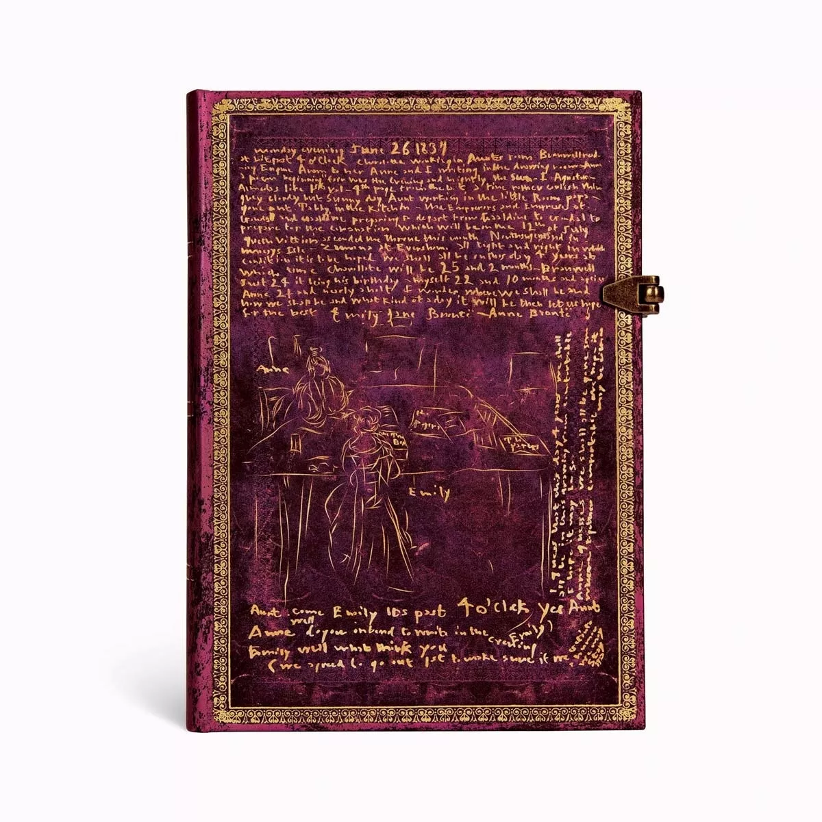 Paperblanks - Libreta Midi Liso Cierre Con Broche Las Hermanas Brontë Rojos En Oferta Paperblanks - Libreta Midi Liso Cierre Con Broche Las Hermanas Brontë Rojos Barato