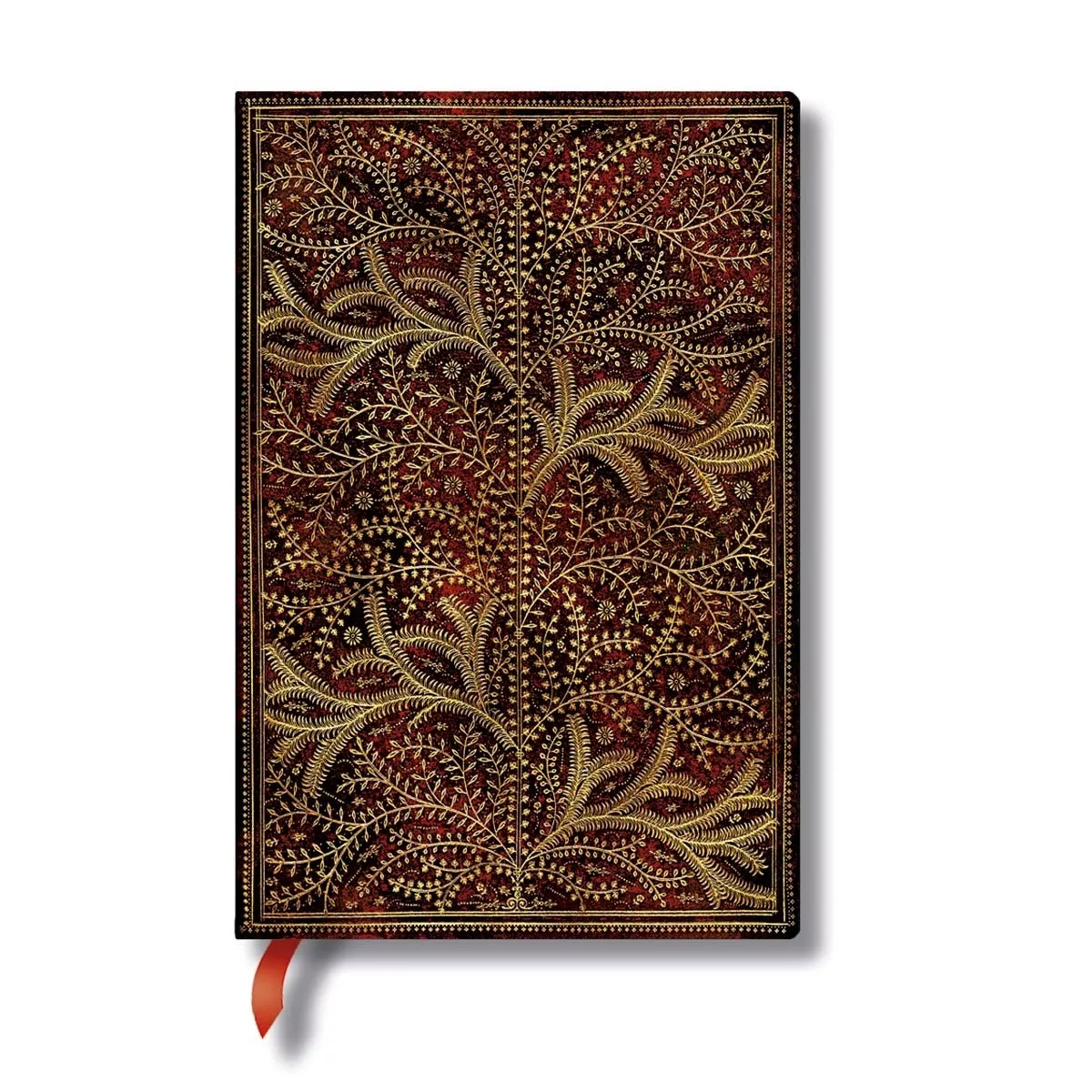 Paperblanks - Libreta Mini Rayado Horizontal Cierre Con Banda Elástica Bosque Silvestre Rojos Y Dorados barato