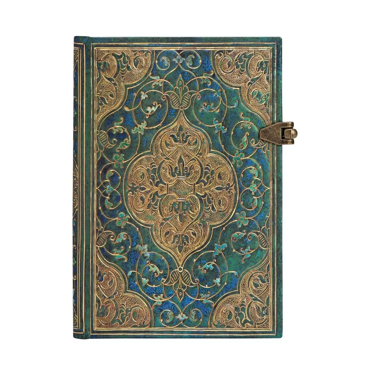 Paperblanks - Libreta Mini Rayado Horizontal Cierre Con Broche Crónicas Turquesas Turquesa Y Dorados barato