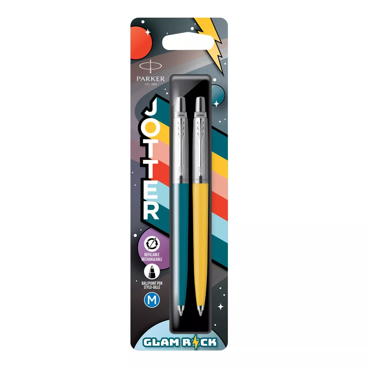 Parker - Pack 2 Bolígrafos Jotter Originals Glam Amarillo Y Azul Pavo Real En Oferta Parker - Pack 2 Bolígrafos Jotter Originals Glam Amarillo Y Azul Pavo Real Barato