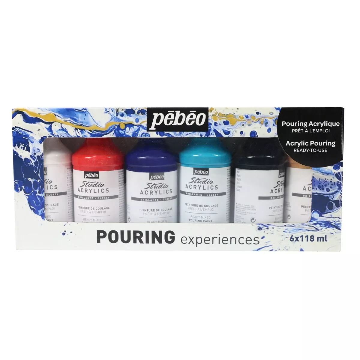 Pebeo - Set De Pouring Acrílico Listo Para Usar 6X118Ml Multicolor En Oferta Pebeo - Set De Pouring Acrílico Listo Para Usar 6X118Ml Multicolor Barato