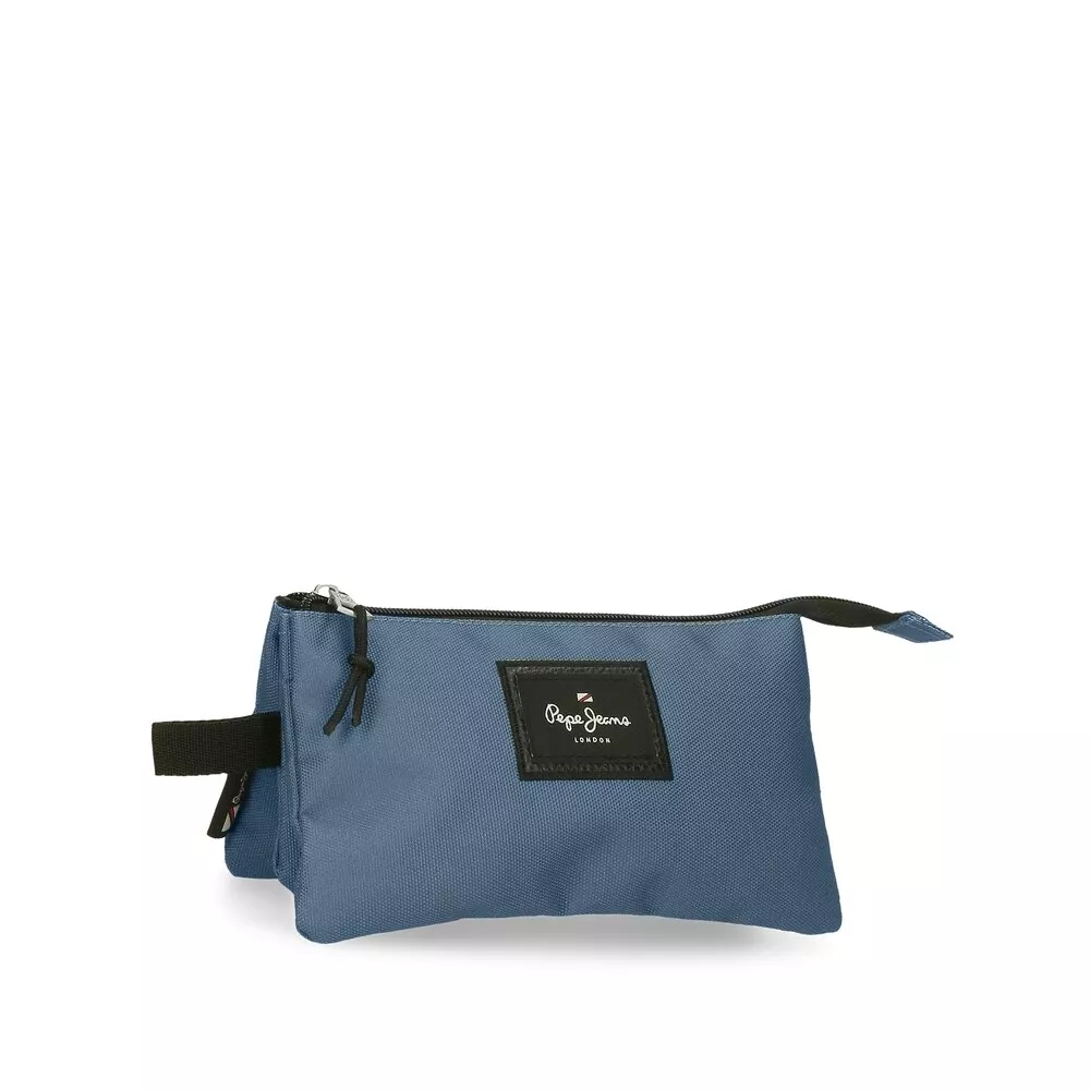 Pepe Jeans - Estuche Aris Colorful Con Tres Compartimentos Color Azul Denim barato