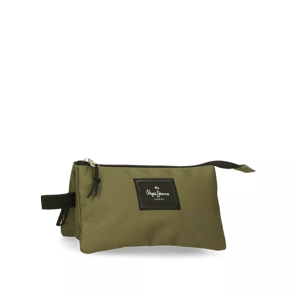 Pepe Jeans - Estuche Aris Colorful Con Tres Compartimentos Color Kaki barato