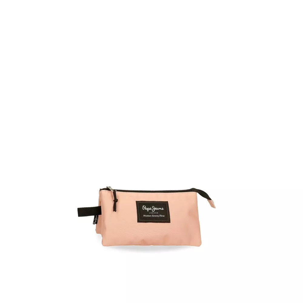 Pepe Jeans - Estuche Aris Colorful Con Tres Compartimentos En Rosa Nude barato