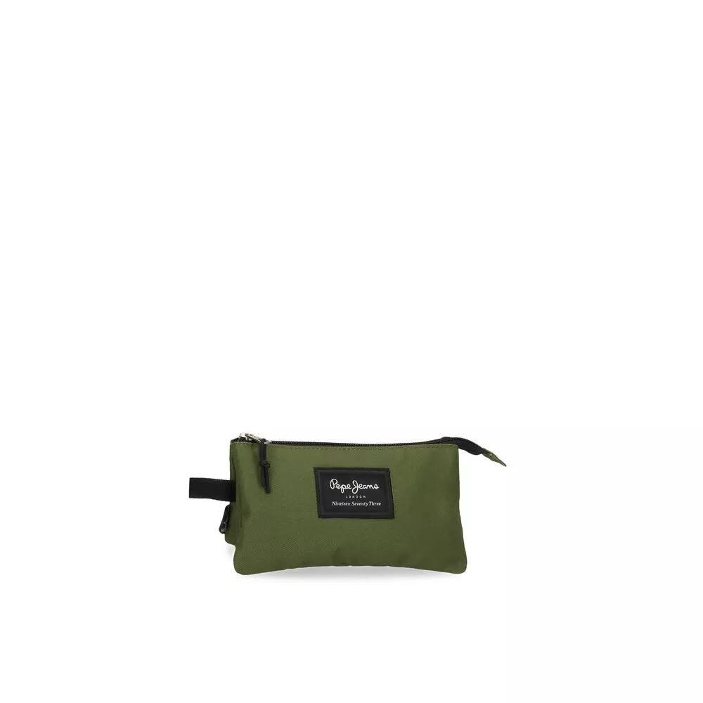 Pepe Jeans - Estuche Aris Colorful Con Tres Compartimentos En Verde Oscuro barato