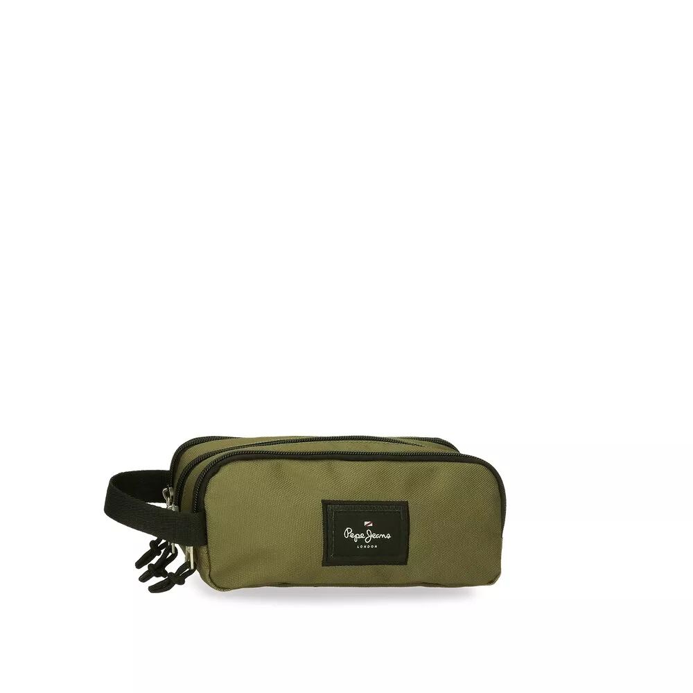 Pepe Jeans - Estuche Aris Evergreen Con Tres Compartimentos Color Kaki barato