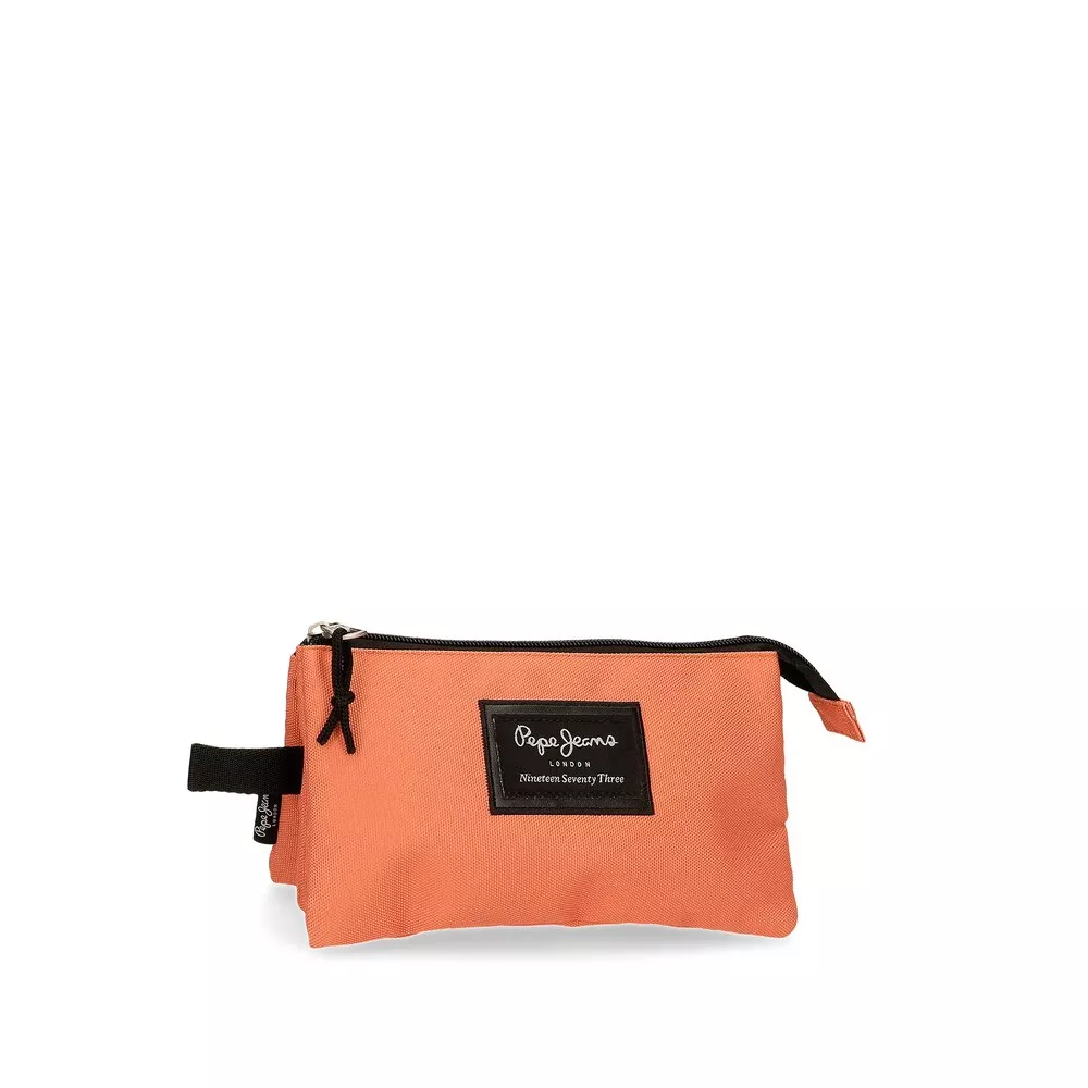 Pepe Jeans - Estuche Aris Evergreen Con Tres Compartimentos En Naranja barato