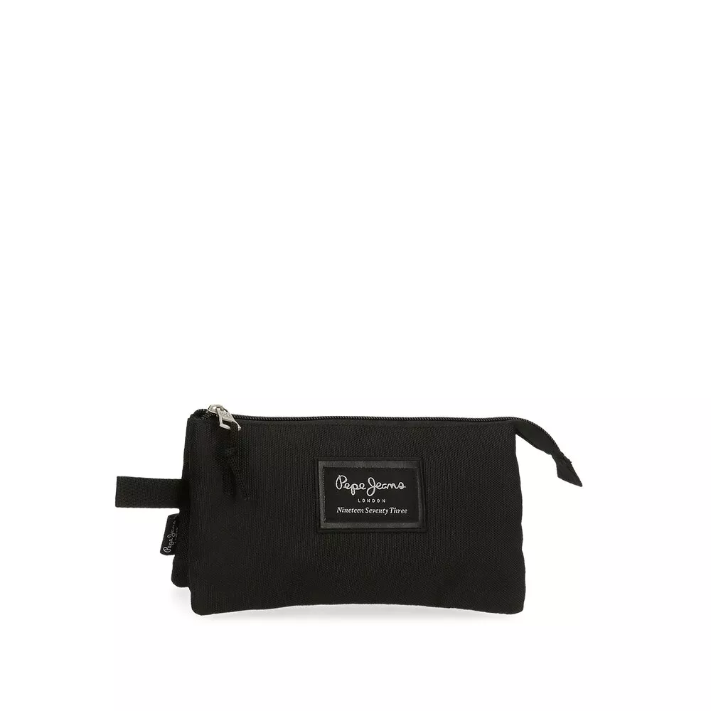 Pepe Jeans - Estuche Aris Evergreen Con Tres Compartimentos En Negro barato