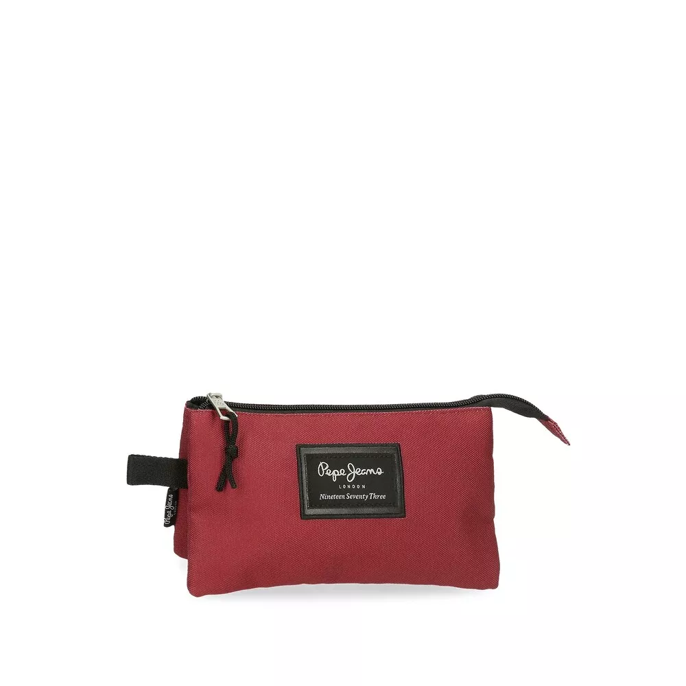 Pepe Jeans - Estuche Aris Evergreen Con Tres Compartimentos En Rojo Oscuro barato