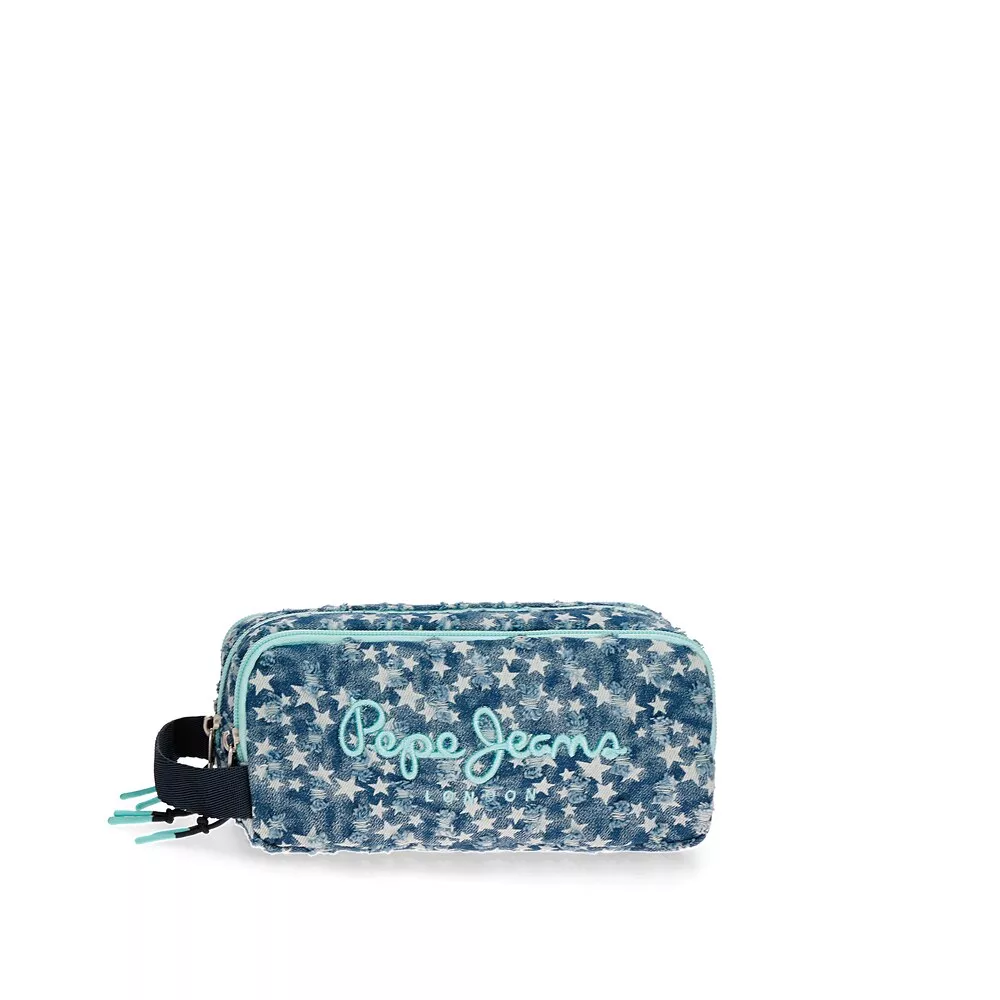 Pepe Jeans - Estuche Denim Star Con Tres Compartimentos Y Asa Para Colgar En Oferta Pepe Jeans - Estuche Denim Star Con Tres Compartimentos Y Asa Para Colgar Barato