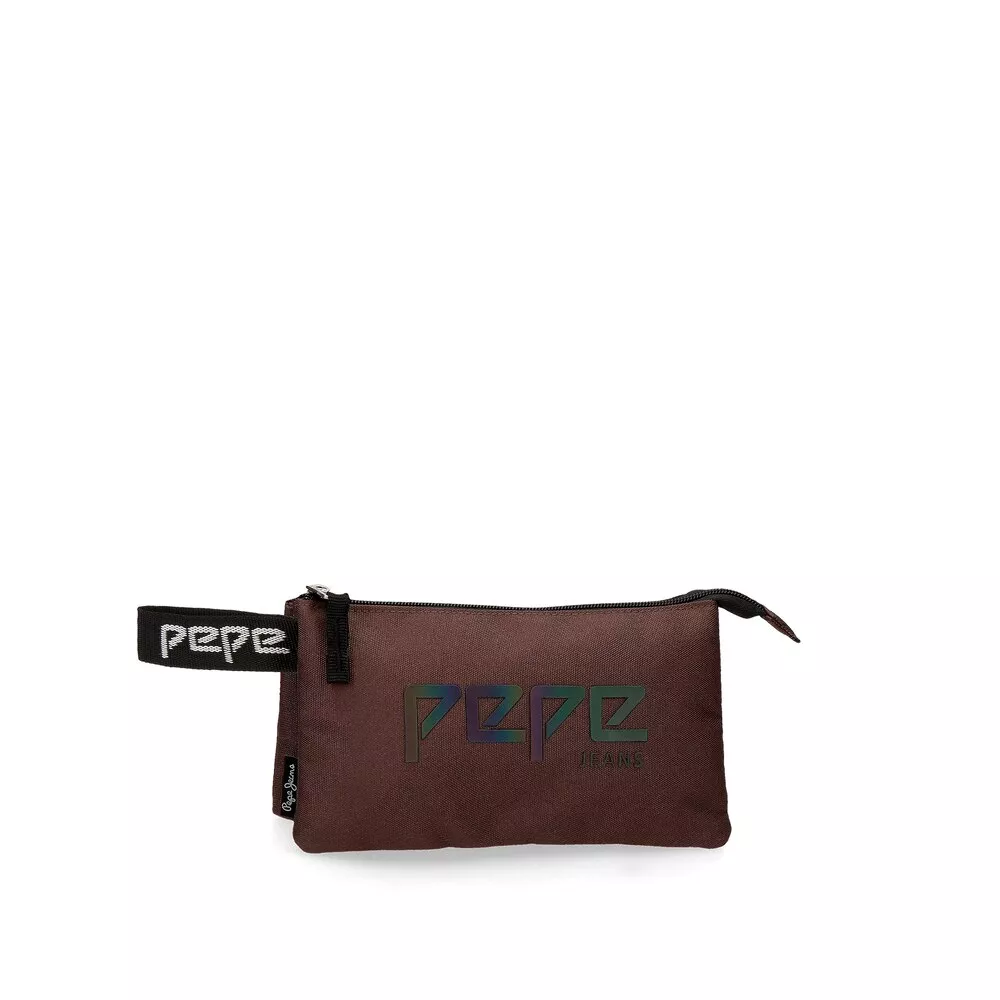 Pepe Jeans - Estuche Osset Con Tres Compartimentos En Marrón En Oferta Pepe Jeans - Estuche Osset Con Tres Compartimentos En Marrón Barato