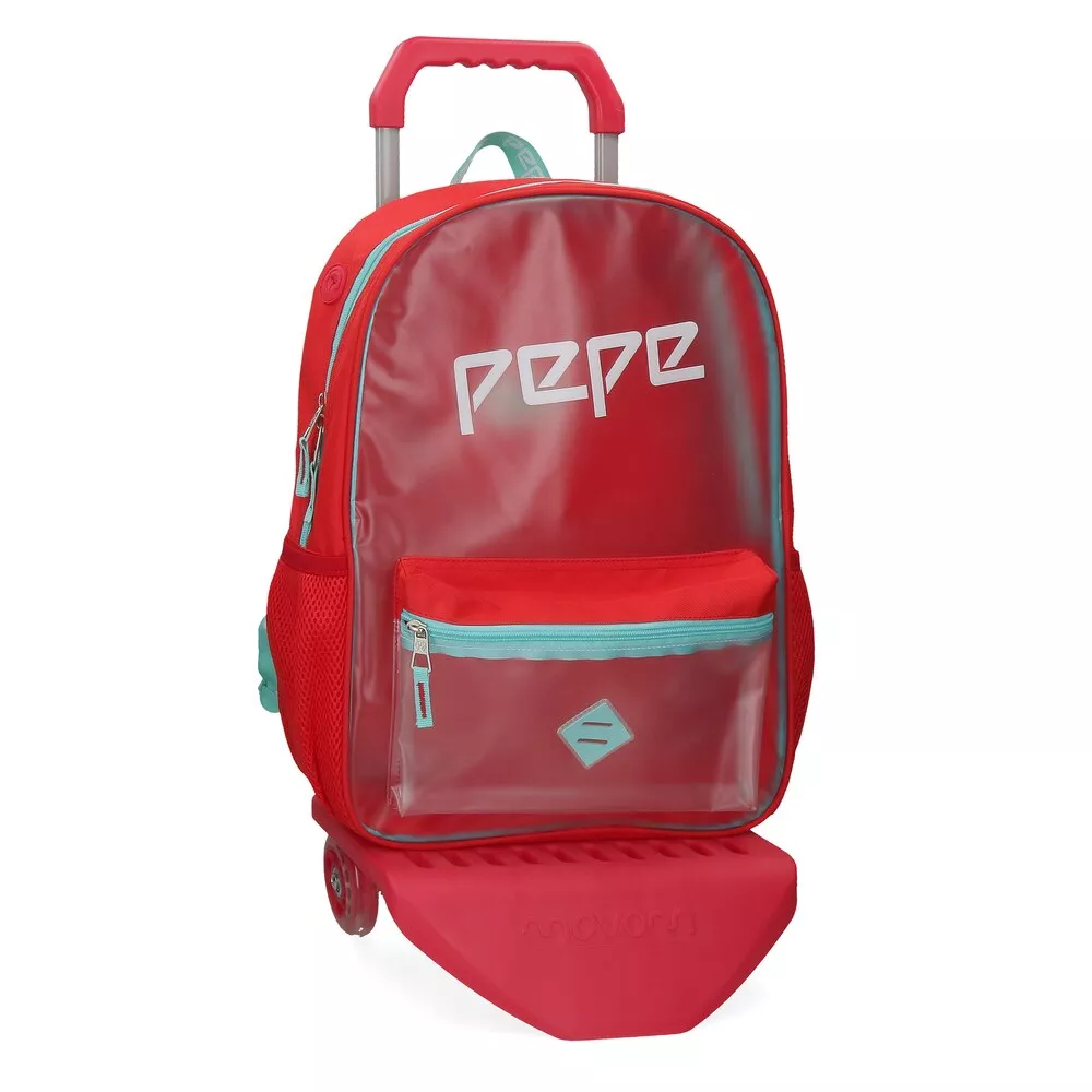 Pepe Jeans - Mochila Con Ruedas Cristal Color Rojo barato