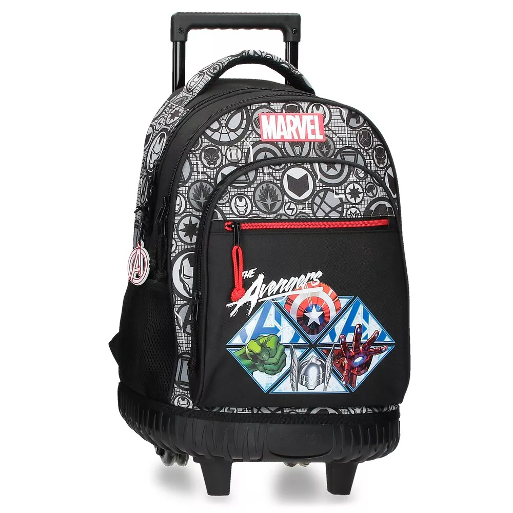 Personajes - Mochila De Niño Avengers Heroes Dos Compartimentos Con Ruedas barato