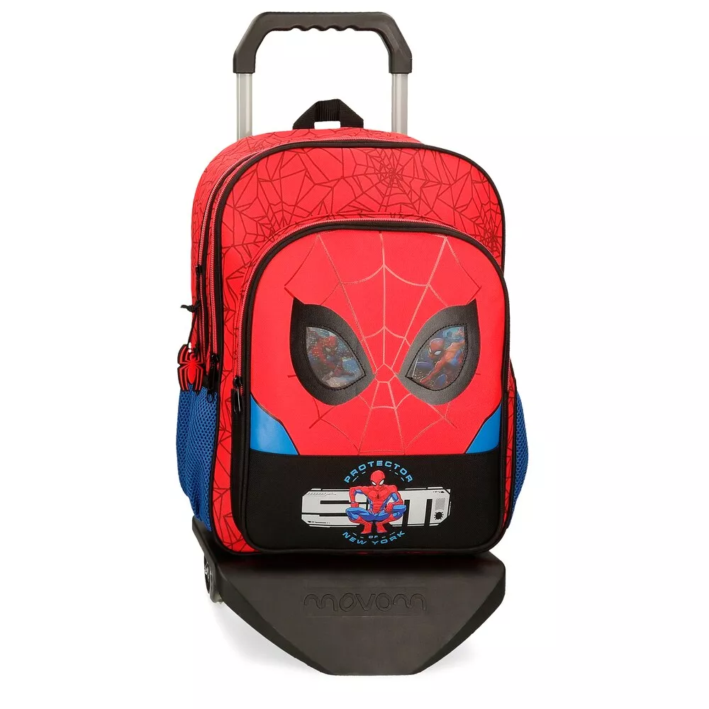 Personajes - Mochila De Niño Spiderman Protector 40cm Con Carro Dos Compartimentos barato