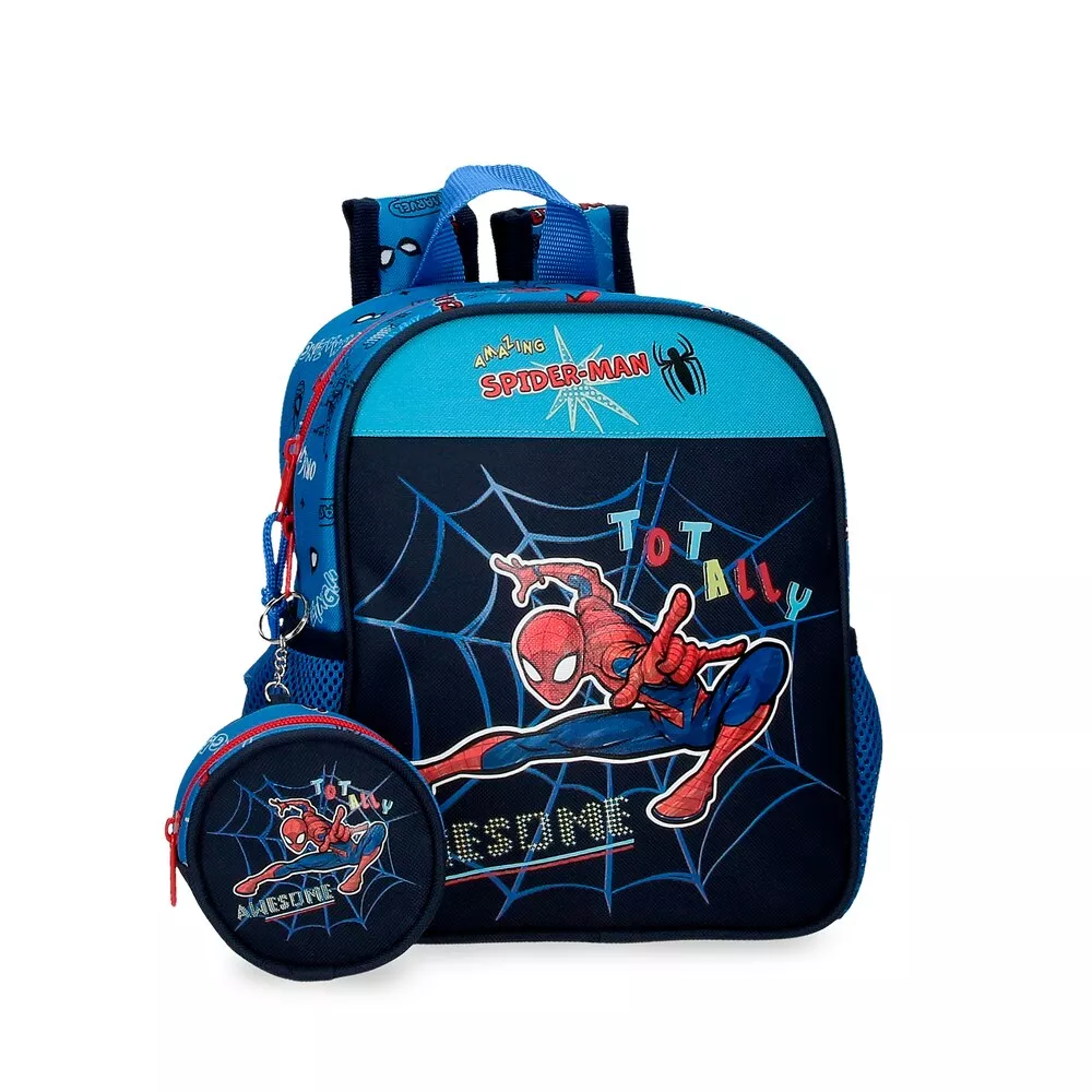 Personajes - Mochila Guardería Spiderman Totally Awesome 25 Cm Con Porta Chupete En Oferta Personajes - Mochila Guardería Spiderman Totally Awesome 25 Cm Con Porta Chupete Barato