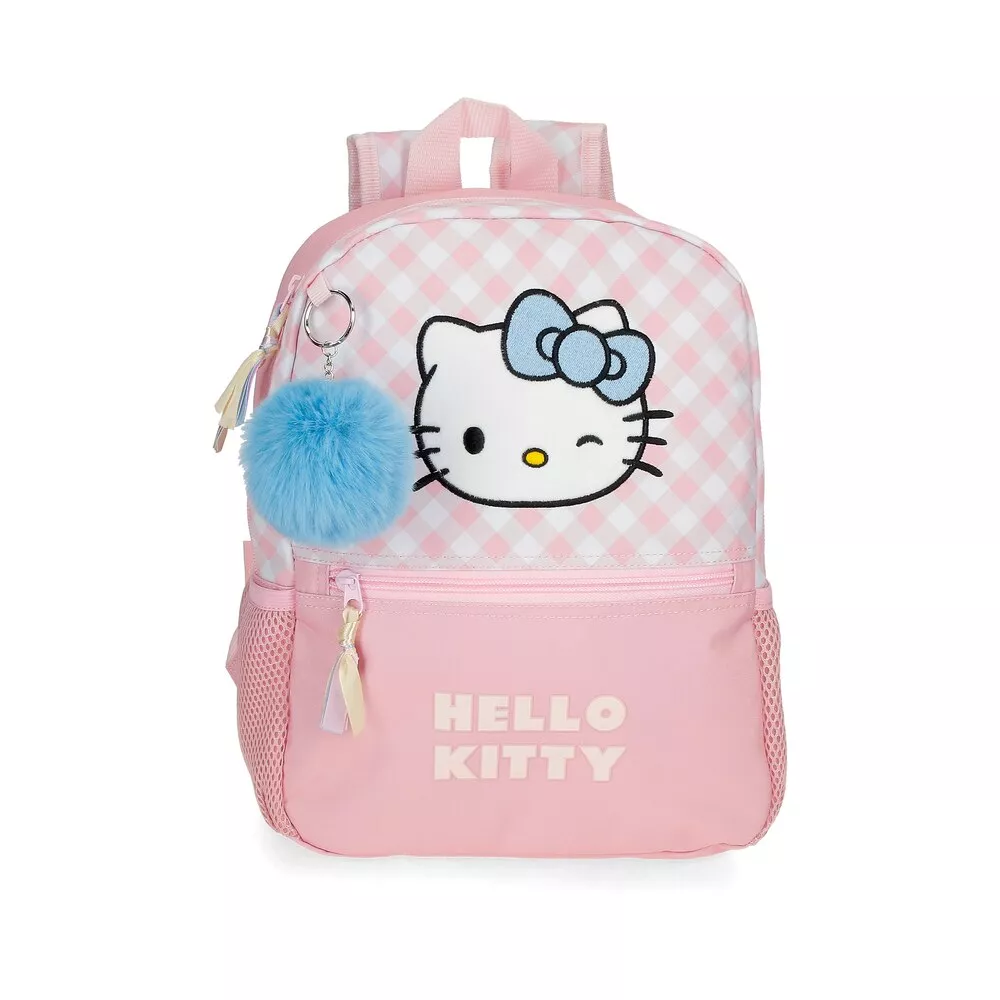 Personajes - Mochila Hello Kitty Wink 32 Cm Con Bolsillo Frontal Y Pompón Decorativo barato