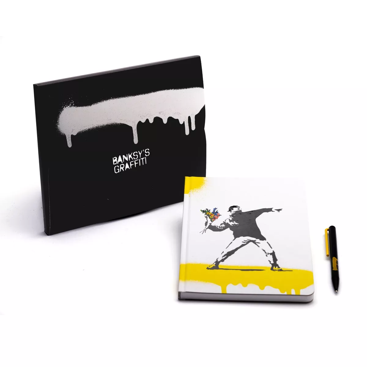 Pininfarina - Bolígrafo Y Libreta Edición Limitada Banksy Dibujo En Flores Segno Amarillo Y Negro barato