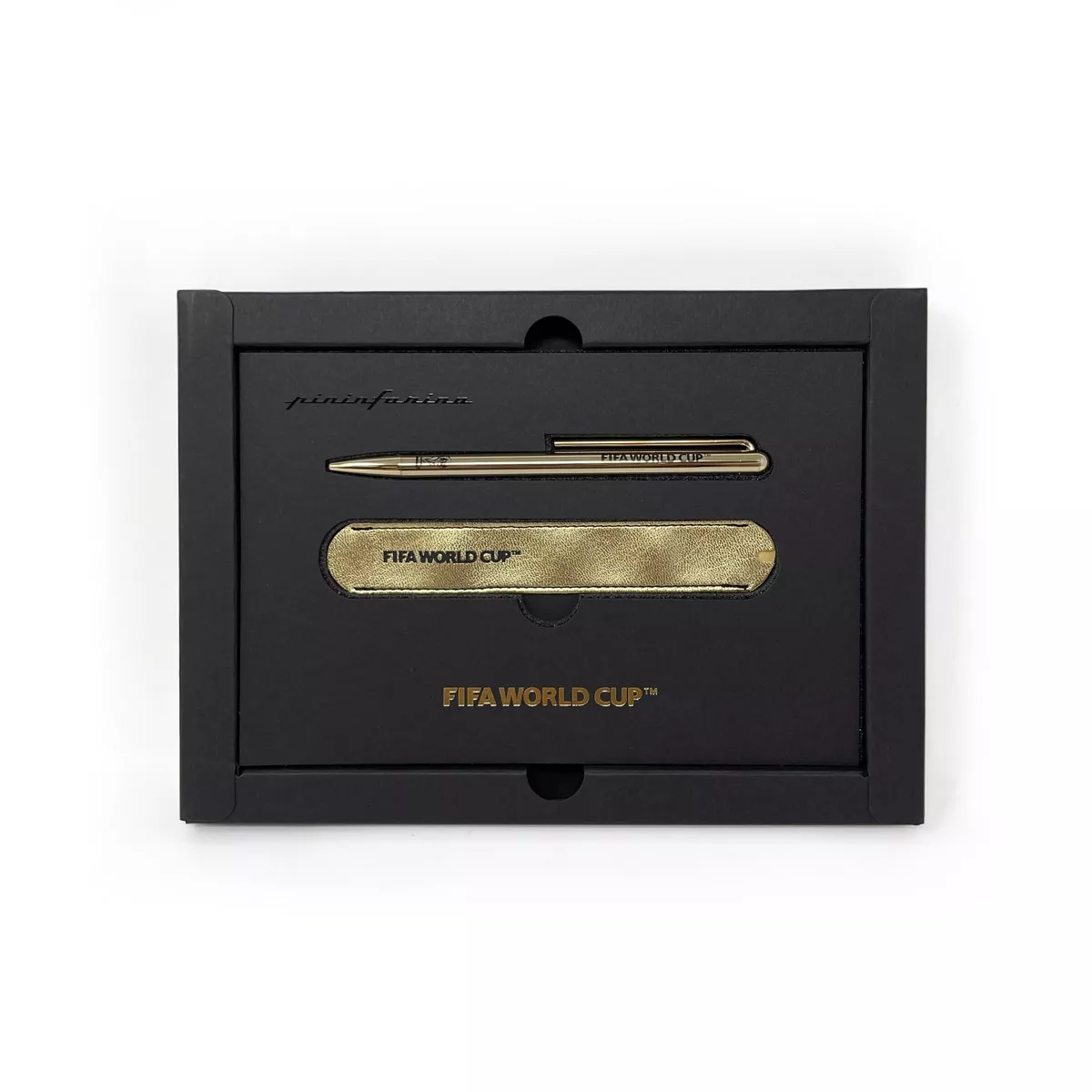 Pininfarina - Set Bolígrafo, Estuche De Piel Y Libreta Edición Limitada Copa Mundial De Fútbol De La Fifa Qatar 2022 Negro En Oferta Pininfarina - Set Bolígrafo