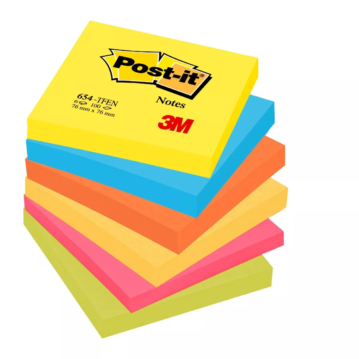 Post-it - Pack 6 Blocks Notas Adhesivas 76x76mm ® Super Sticky Colores Energía barato
