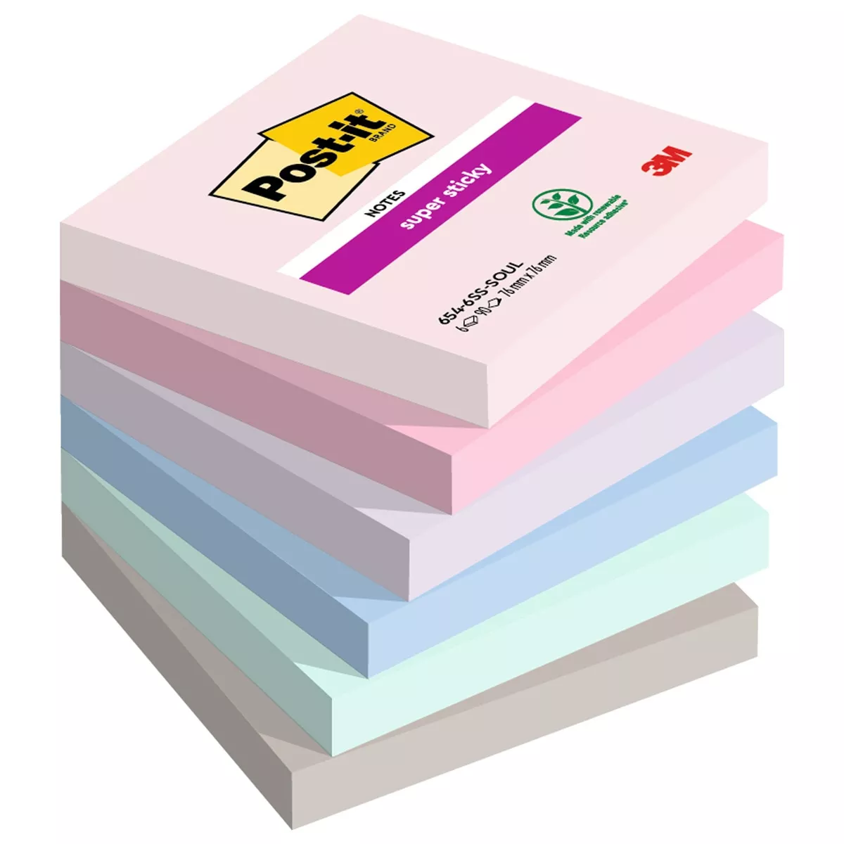 Post-It - Pack De 6 Blocs De Notas Adhesivas Reposicionables 76X76Mm Super Sticky Colección Soulful Multicolor En Oferta Post-It - Pack De 6 Blocs De Notas Adhesivas Reposicionables 76X76Mm Super Sticky Colección Soulful Multicolor Barato