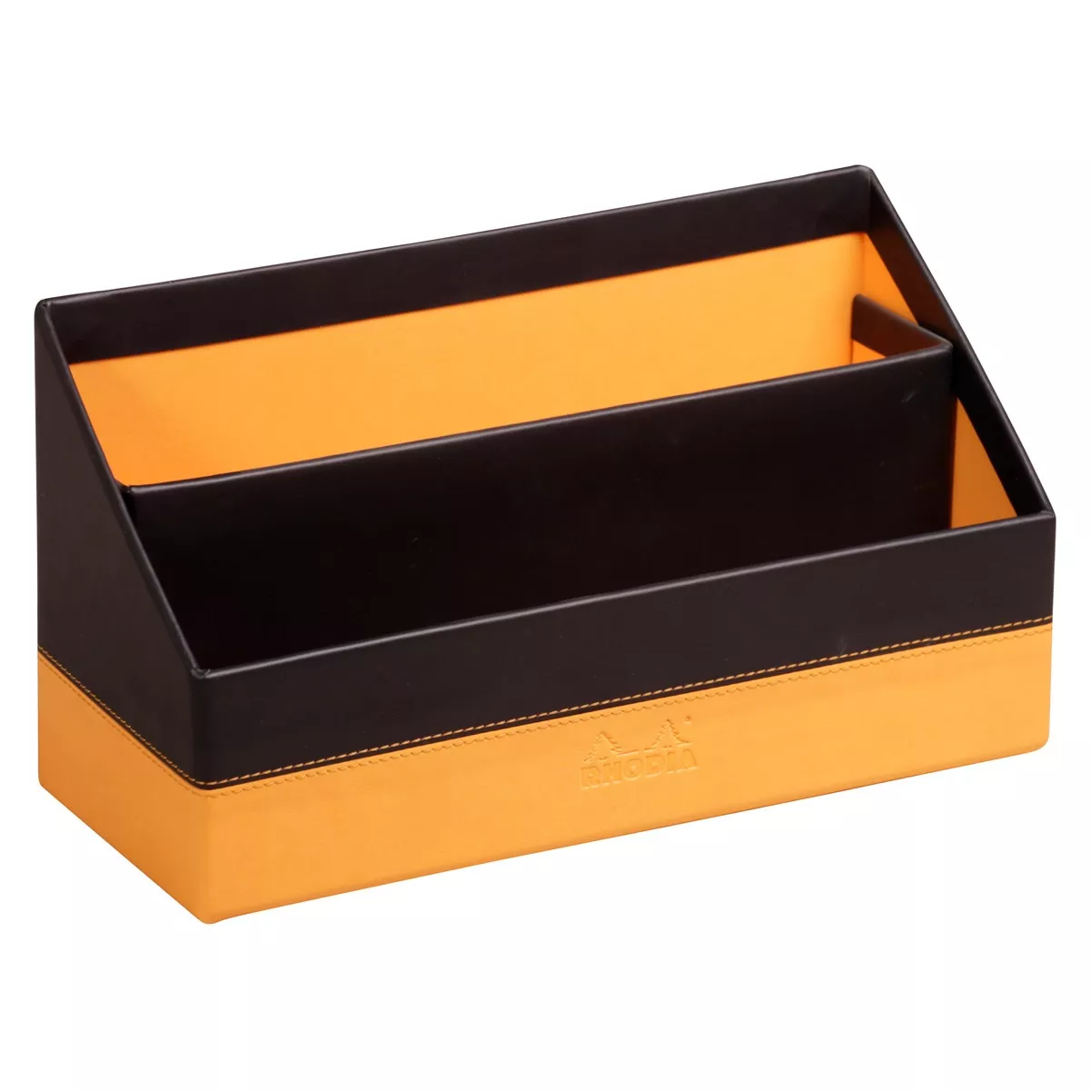 Rhodia - Portacartas Simil Piel Negro/Naranja En Oferta Rhodia - Portacartas Simil Piel Negro/Naranja Barato