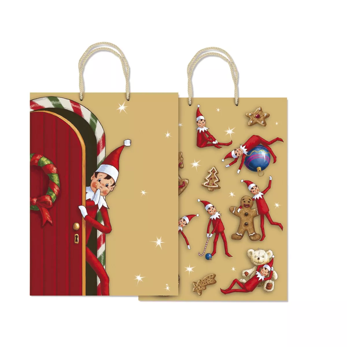 Rex - Bolsa Regalo Tamaño M Elfo De Navidad Marrón Y Rojo barato