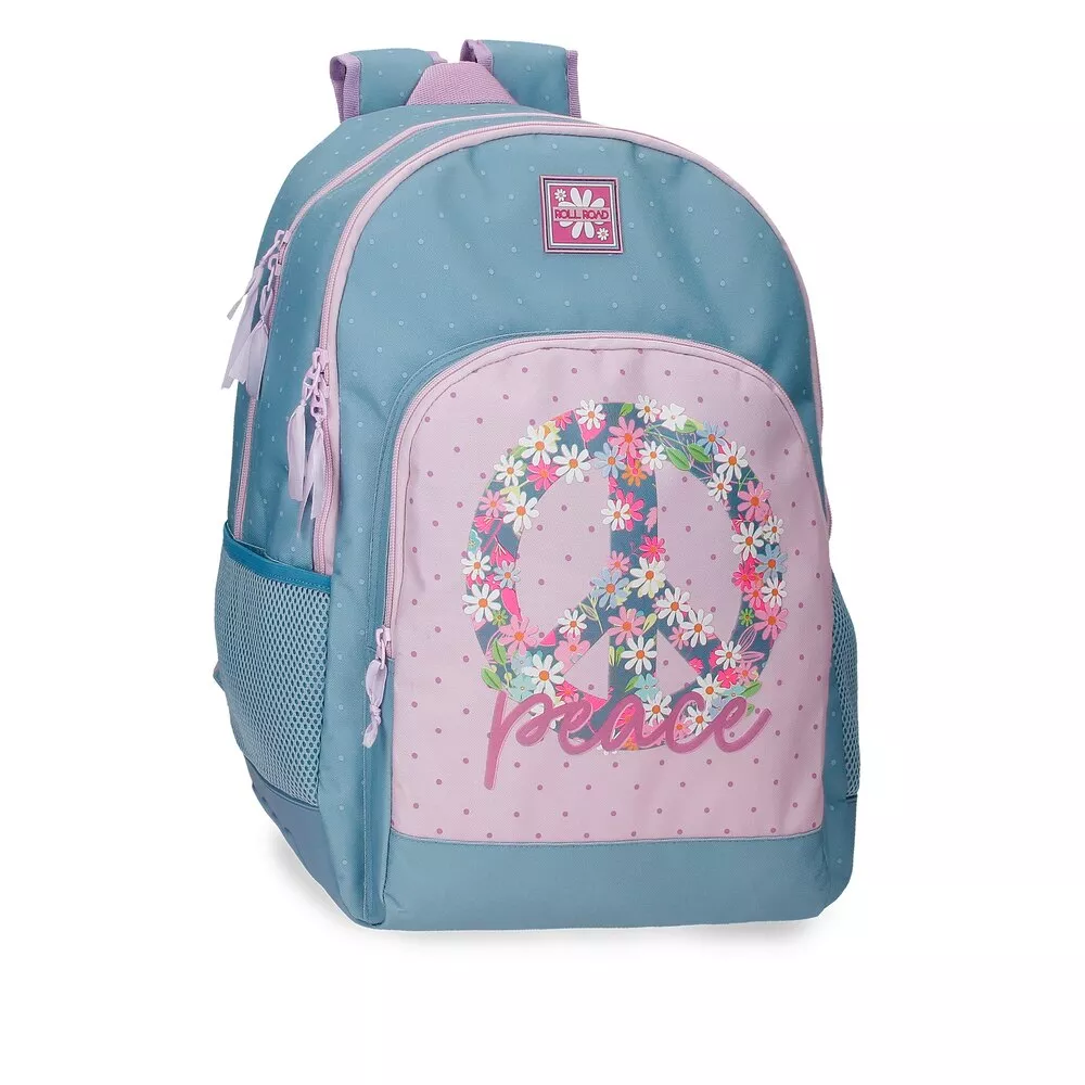 Roll Road - Mochila Escolar Peace Con Dos Compartimento 46 Cm Multicolor Con Cremallera En Oferta Roll Road - Mochila Escolar Peace Con Dos Compartimento 46 Cm Multicolor Con Cremallera Barato