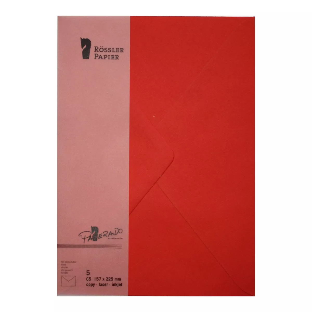 Rossler - Pack 5 Unids. Sobre C5 Con Interior Forrado Rojo Tomate barato