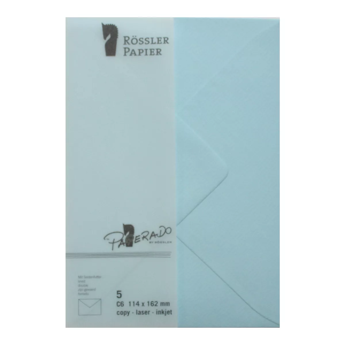 Rossler - Pack 5 Unids. Sobre C6 Con Interior Forrado Azul Agua barato