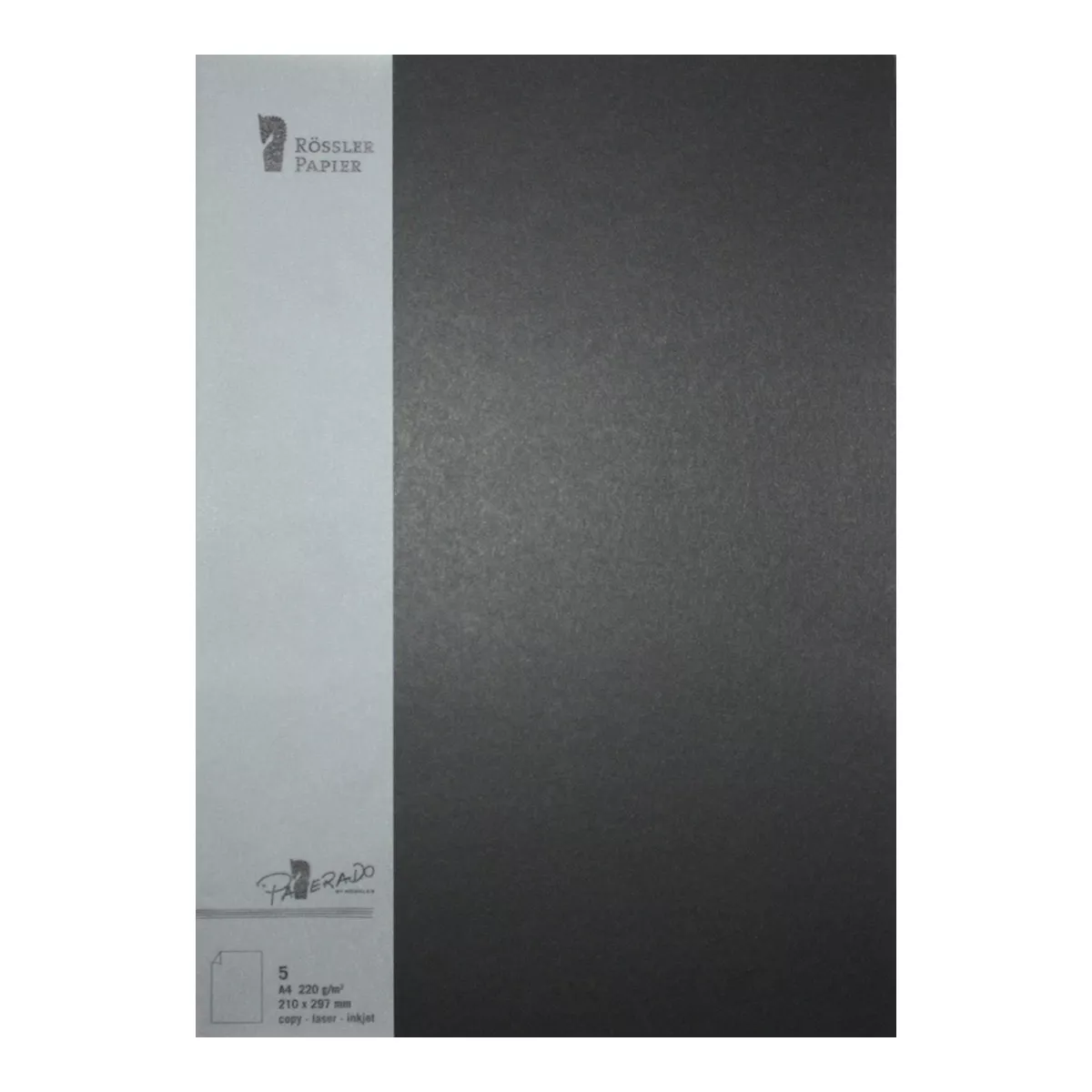 Rossler - Pack 5 Unids. Tarjeta A4 Color Negro barato
