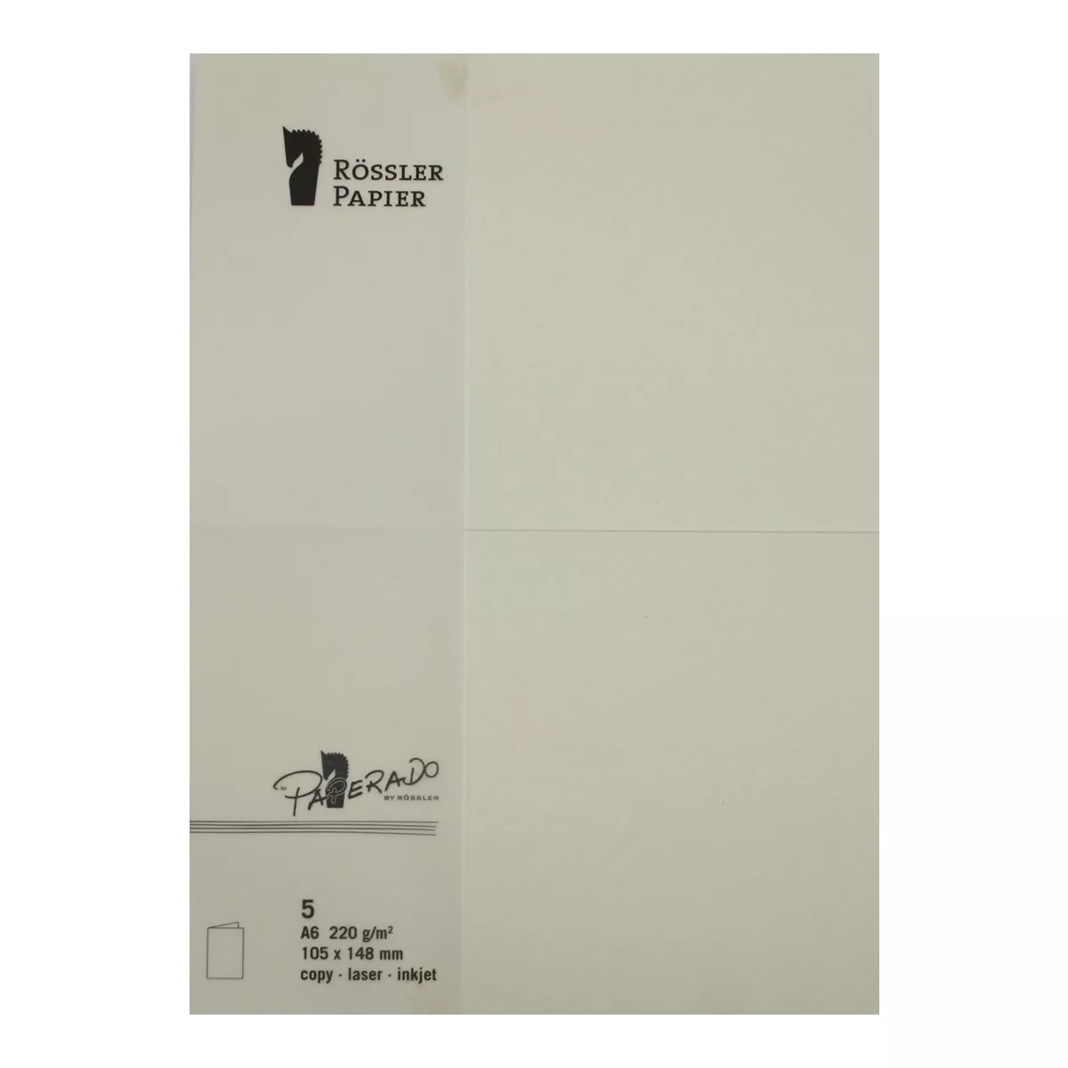 Rossler - Pack 5 Unids. Tarjeta Doble A6 Color Crema barato