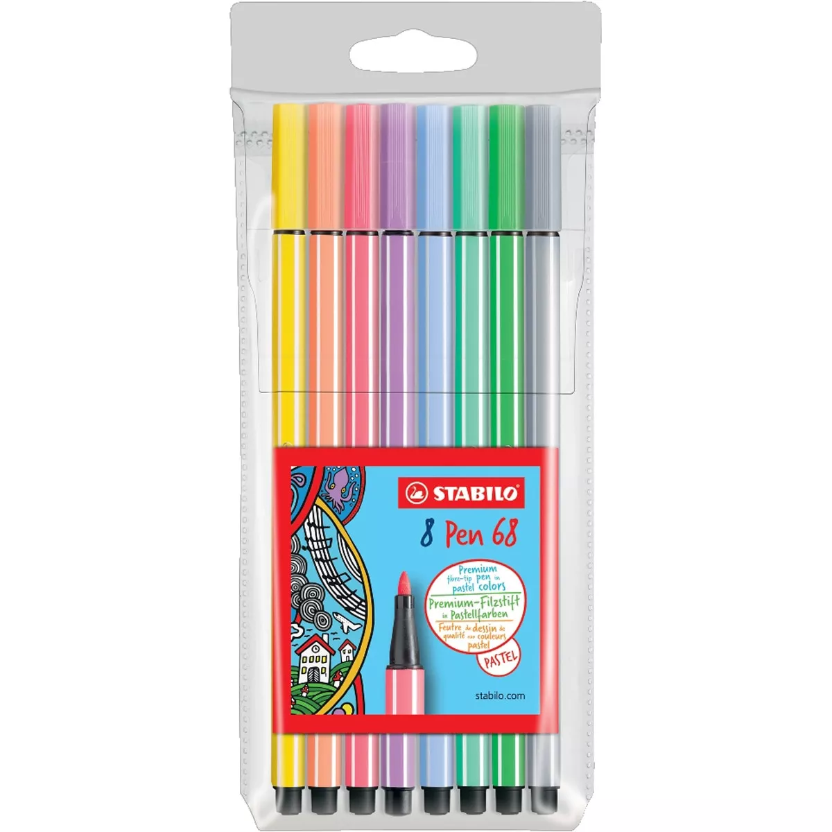 STABILO - Blíster De 8 Rotuladores Premium Pen 68 Pastel Multicolor barato