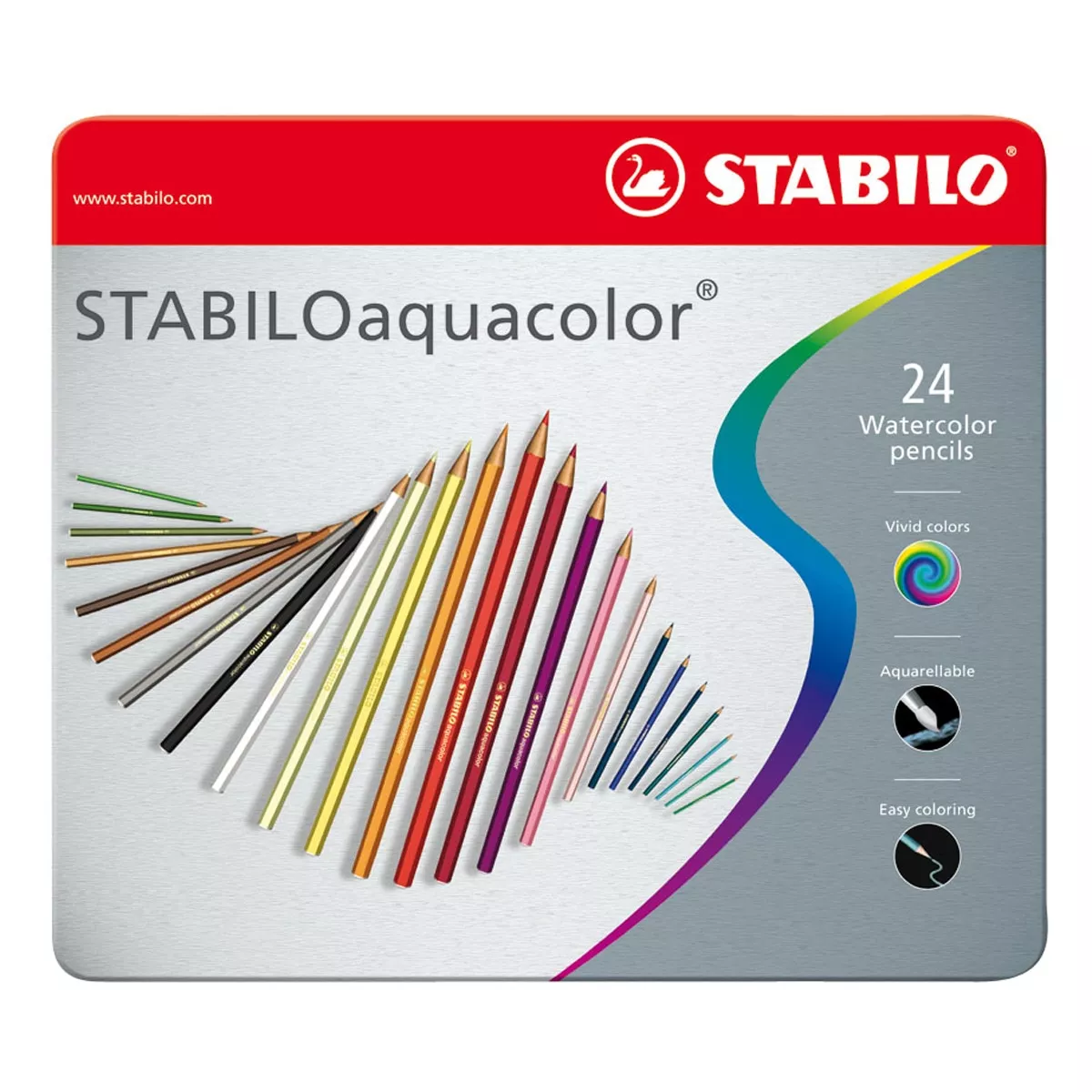 Stabilo - Caja De Metal De 24 Lápices De Color Acuarelables Aquacolor En Oferta Stabilo - Caja De Metal De 24 Lápices De Color Acuarelables Aquacolor Barato