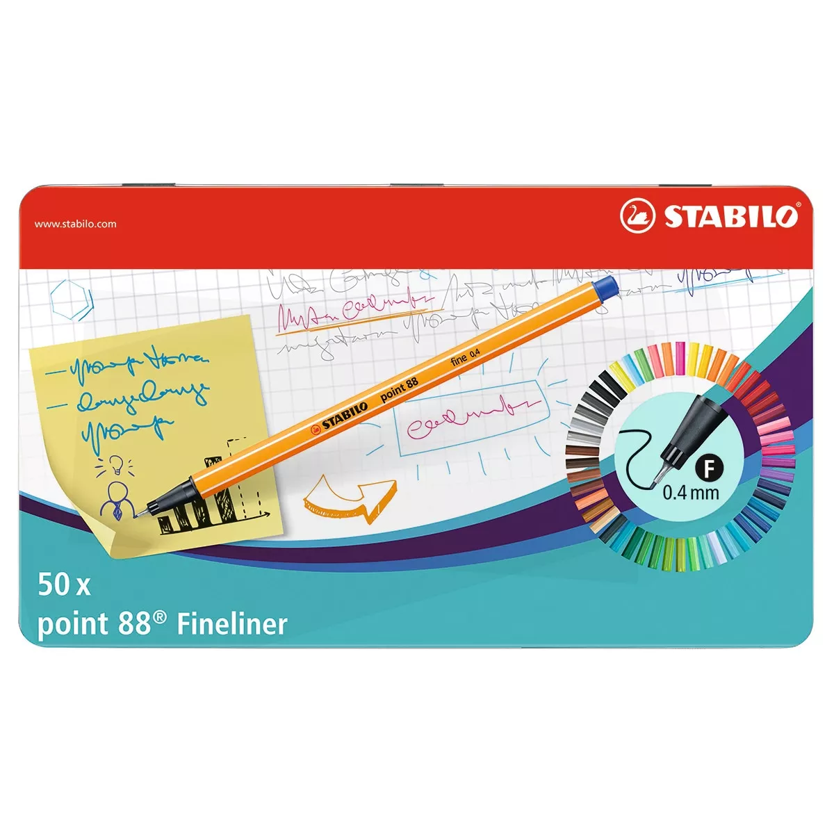 Stabilo - Estuche De Metal De 50 Rotuladores Punta Fina Point 88 Multicolor En Oferta Stabilo - Estuche De Metal De 50 Rotuladores Punta Fina Point 88 Multicolor Barato