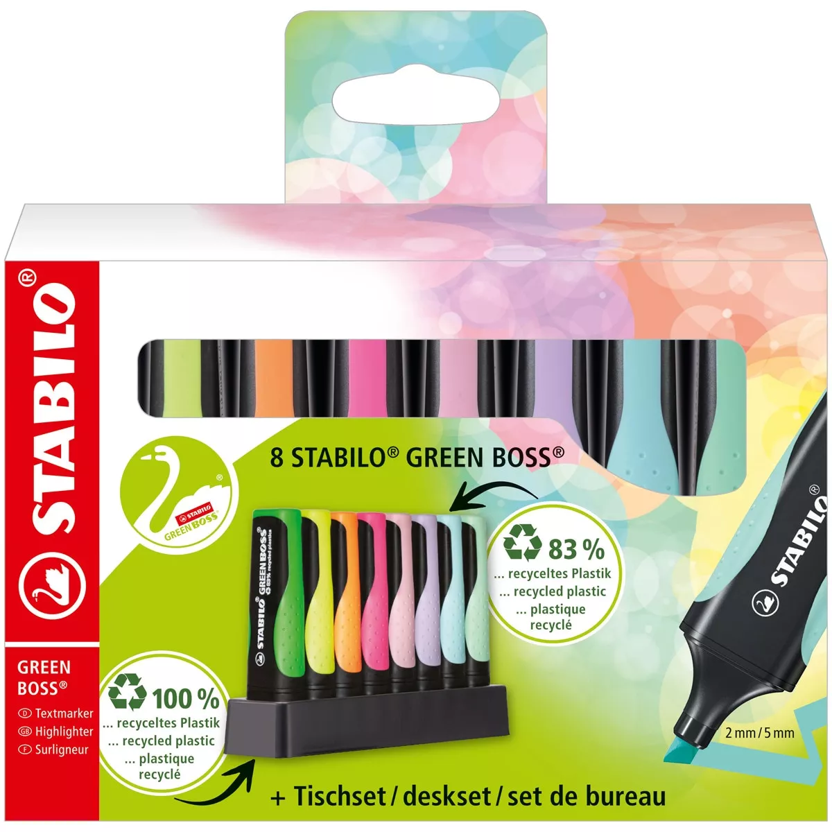 Stabilo - Set De Escritorio Con 8 Marcadores Fluorescentes Fabricados Con Un 83% De Plástico Reciclado Green Boss Pastel En Oferta Stabilo - Set De Escritorio Con 8 Marcadores Fluorescentes Fabricados Con Un 83% De Plástico Reciclado Green Boss Pastel Barato