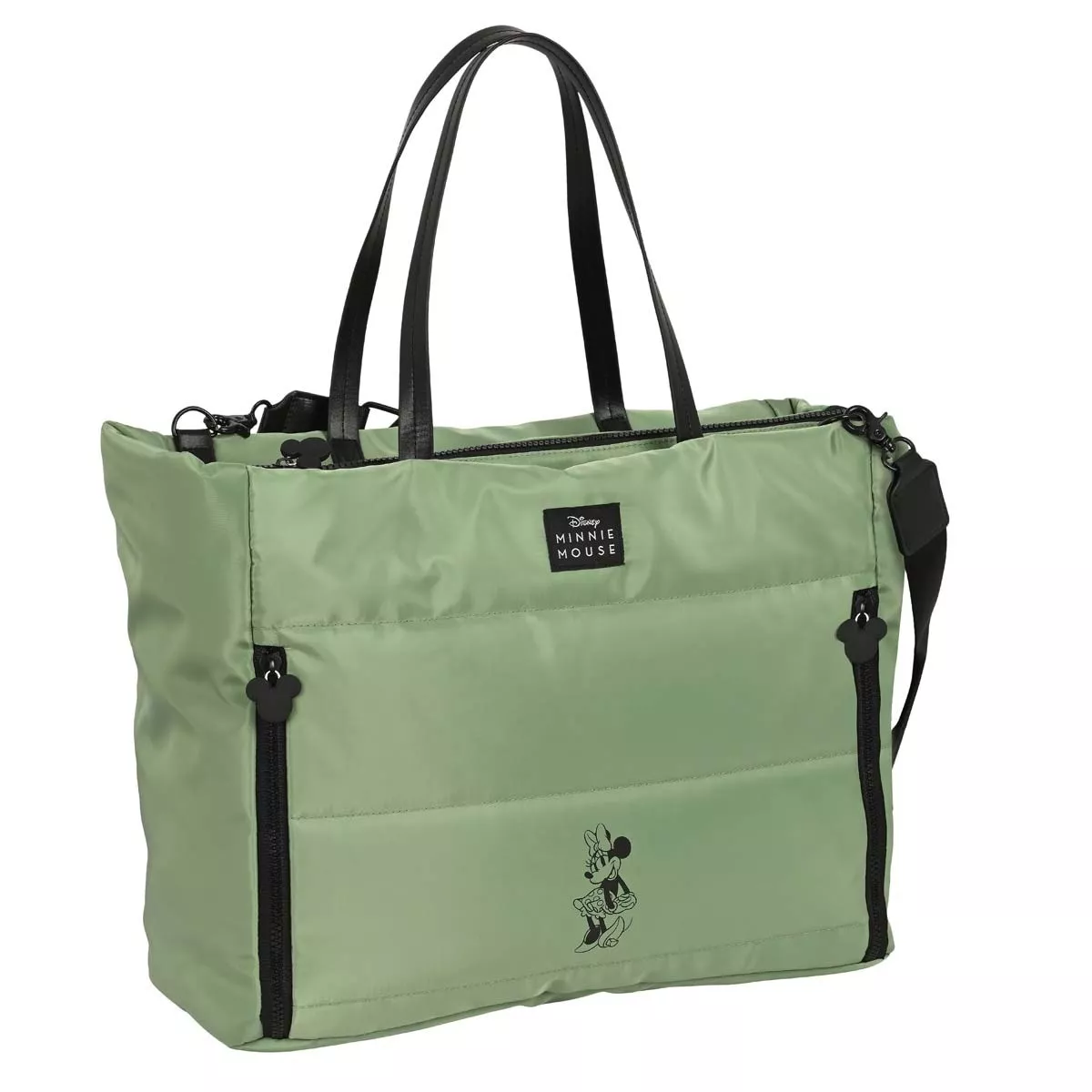 Safta - Bolso Con Bolsillo Para Portatil 14,1'' Minnie Verde Militar En Oferta Safta - Bolso Con Bolsillo Para Portatil 14
