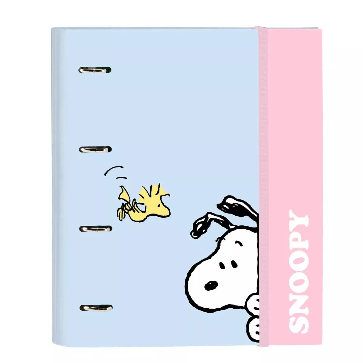 Safta - Carpeta 4 Anillas De 35mm Con Recambio A4 100 Hojas Con Goma Y 5 Separadores Snoopy Azul Pastel barato