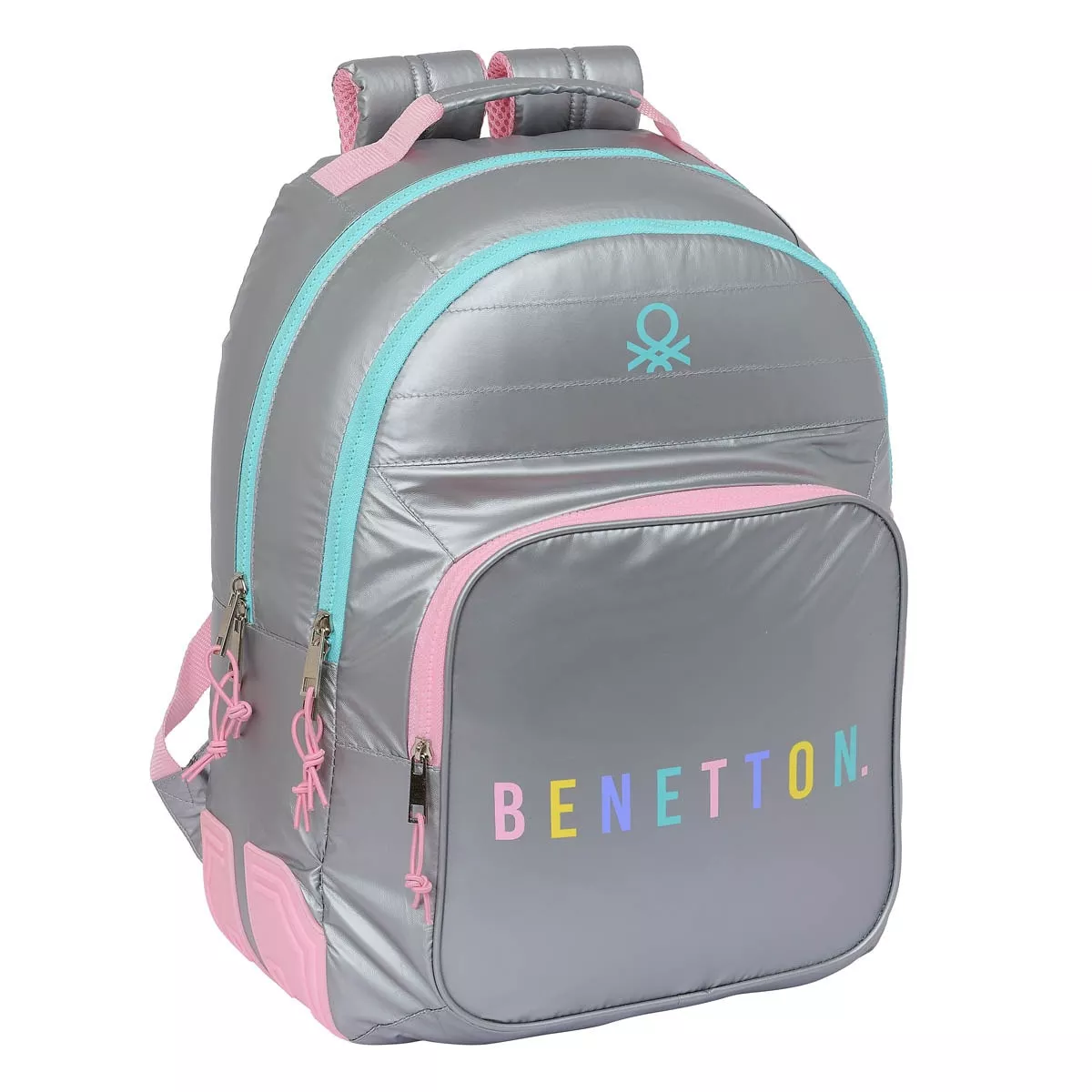 Safta - Mochila Doble Adaptable A Carro Benetton Silver Plata barato