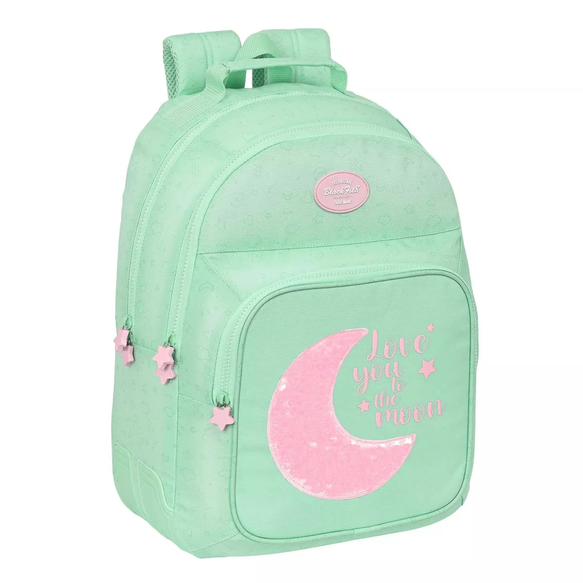 Safta - Mochila Doble Adaptable A Carro Reciclado Blackfit8 Moon barato
