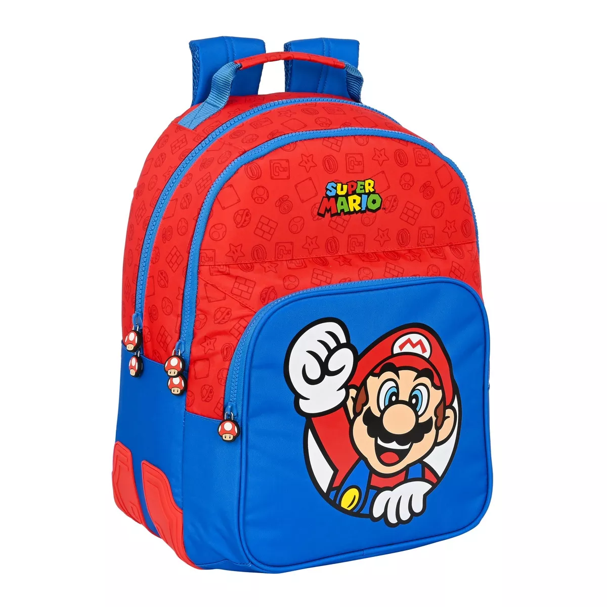 Safta - Mochila Doble Adaptable Carro Super Mario Bros Azul Y Roja barato