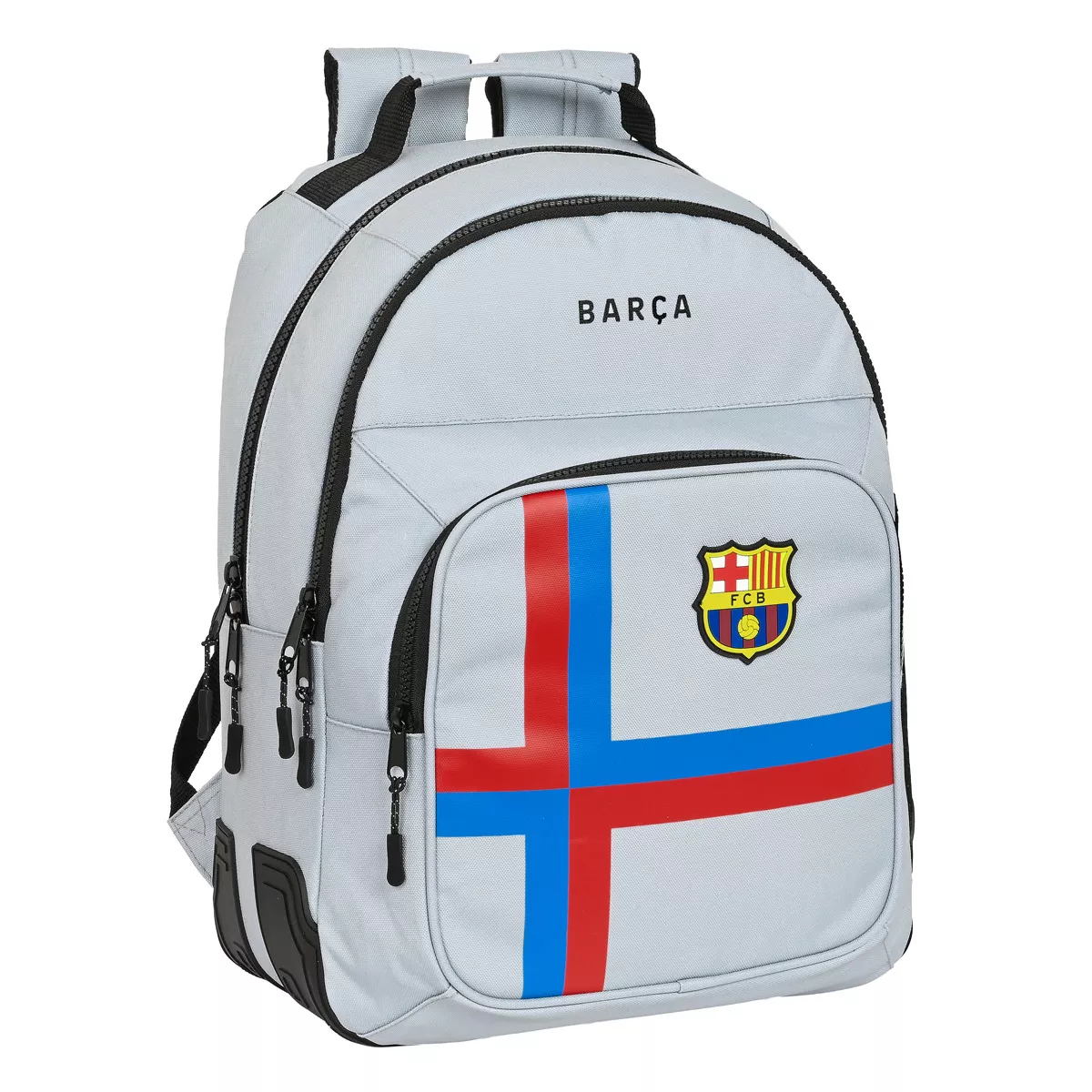 Safta - Mochila Doble Con Cantoneras Adaptable A Carro F.C. Barcelona Gris barato